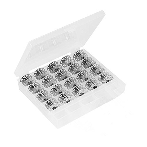 cleana Arts 25 Stück, Eisen Spulen Nähmaschine mit Bobbin Box für Bruder Singer Babylock Janome Kenmore cleana Arts 25 Stück, Eisen Spulen Nähmaschine mit Bobbin Box für Bruder Singer Babylock Janome Kenmore von Cleana Arts