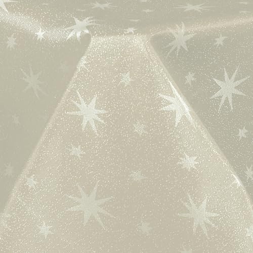 Hochwertige weihnachtliche Stofftischdecke mit Sternen Tischdecke Tafeldecke Tischtuch Bügelarm schnelltrocknend Creme goldene Sterne Eckig 135 x180cm Hochwertige weihnachtliche Stofftischdecke mit Sternen Tischdecke Tafeldecke Tischtuch Bügelarm schnelltrocknend Creme goldene Sterne Eckig 135 x180cm von Cleanlevel EST 2016