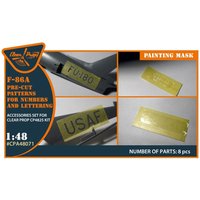 F-86A - Pre-cut patterns for numbers and lettering painting mask [Clear Prop] von Clear Prop
