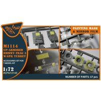 M1114 Up-armored HMMWV Frag 5 W/GPK Turren - Painting mask [T-Model] von Clear Prop
