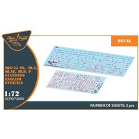 MiG-23ML, MLA, MLD, P, MLAE - Standard english stencils [Clear Prop] von Clear Prop