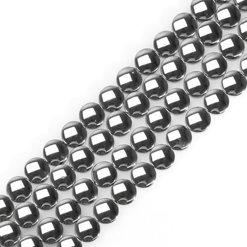 39 cm, 12 mm, natürlicher schwarzer Häma-Edelstein, Perlen für Armbänder, flache runde Perlen zur Schmuckherstellung, Zubehör, Halsketten, Ohrringe von Clearain