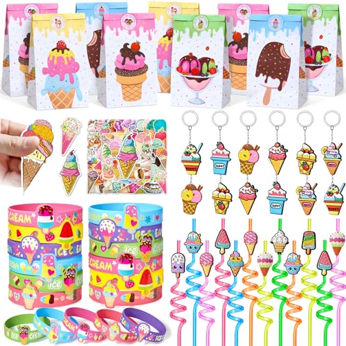 Cleboen Eiscreme Mitgebsel Kindergeburtstag Gastgeschenke Mädchen mit Wiederverwendbare Strohhalme Schlüsselanhänger Silikonarmbänder Aufkleber Geschenktüten Eiscreme Party Give Aways Gastgeschenke Cleboen Eiscreme Mitgebsel Kindergeburtstag Gastgeschenke Mädchen mit Wiederverwendbare Strohhalme Schlüsselanhänger Silikonarmbänder Aufkleber Geschenktüten Eiscreme Party Give Aways Gastgeschenke von Cleboen