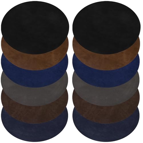 12 Stück Patches zum Aufbügeln, Flicken zum Aufbügeln, Patch Sticker Kleidung Flicken Bügelflicken Aufbügelflicken 6 Farben Oval Veloursleder Bügelflicken Bügeleisen Reparatursatz Reparatur-Patches von Cleminsta