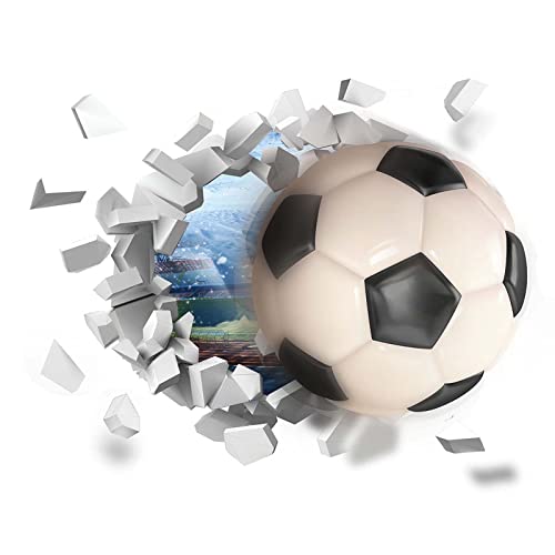 3D Wandtattoo Fußball, Wandaufkleber Kinderzimmer Fussball, Wandtattoo Durchbruch 3D Fußball, Selbstklebend Wasserdicht Wanddeko Für Kinderzimmer, Schlafzimmer, Wohnzimmer, Fußball Party 3D Wandtattoo Fußball, Wandaufkleber Kinderzimmer Fussball, Wandtattoo Durchbruch 3D Fußball, Selbstklebend Wasserdicht Wanddeko Für Kinderzimmer, Schlafzimmer, Wohnzimmer, Fußball Party von Cleminsta