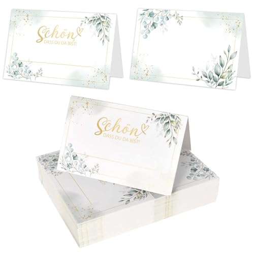 50 Stück Hochzeit Tischkarten,Einladungskarten Hochzeit mit Schön Dass Du Da Bist,Tischkarten Geburtstag,Tischdekoration Namenskarten,für Hochzeit Geburtstag Konfirmation Kommunion usw 50 Stück Hochzeit Tischkarten,Einladungskarten Hochzeit mit Schön Dass Du Da Bist,Tischkarten Geburtstag,Tischdekoration Namenskarten,für Hochzeit Geburtstag Konfirmation Kommunion usw von Cleminsta