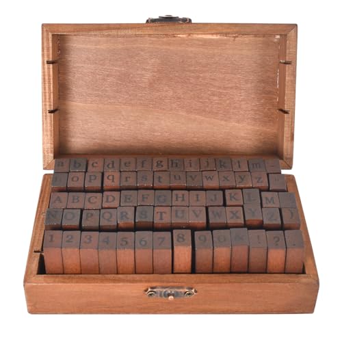 Alphabet Stempel Set Vintage, Holzstempel Gummistempel Buchstaben Zahlen Symbole, 70 Stück Kleine Stempel mit Holzkiste für DIY Basteln Scrapbooking Tagebuch Grußkarten Sammelalben Alphabet Stempel Set Vintage, Holzstempel Gummistempel Buchstaben Zahlen Symbole, 70 Stück Kleine Stempel mit Holzkiste für DIY Basteln Scrapbooking Tagebuch Grußkarten Sammelalben von Cleminsta