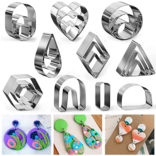 Ausstecher Keksausstecher Set-24-teilig, Ton-Ohrringschneider, Ohrringschneider aus Edelstahl, Handmade Schmuckherstellung Clay Ohrring Ausstecher aus Ton für Schmuckherstellung Modelliermasse Keks Ausstecher Keksausstecher Set-24-teilig, Ton-Ohrringschneider, Ohrringschneider aus Edelstahl, Handmade Schmuckherstellung Clay Ohrring Ausstecher aus Ton für Schmuckherstellung Modelliermasse Keks von Cleminsta