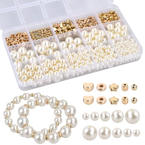 Cleminsta 720 Stück Perlen Set Schmuck Benutzt, Perlen für Armbänder Selber Machen Set, Perlen zum Auffädeln Erwachsene, Schmuck Selber Machen, Perlenset für Armbänder, Beads for Jewellery Making von Cleminsta