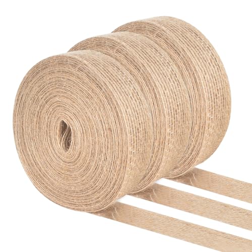 Cleminsta Juteband Sackleinen Band, Jute Rolle, Burlap Geschenkband, Natur Jute Sackleinen Band, Juteband Weihnachten Verdrahtet, Burlap Vintage Geschenkband, Breites Juteband, 3 Rollen à 10m x 2cm Cleminsta Juteband Sackleinen Band, Jute Rolle, Burlap Geschenkband, Natur Jute Sackleinen Band, Juteband Weihnachten Verdrahtet, Burlap Vintage Geschenkband, Breites Juteband, 3 Rollen à 10m x 2cm von Cleminsta