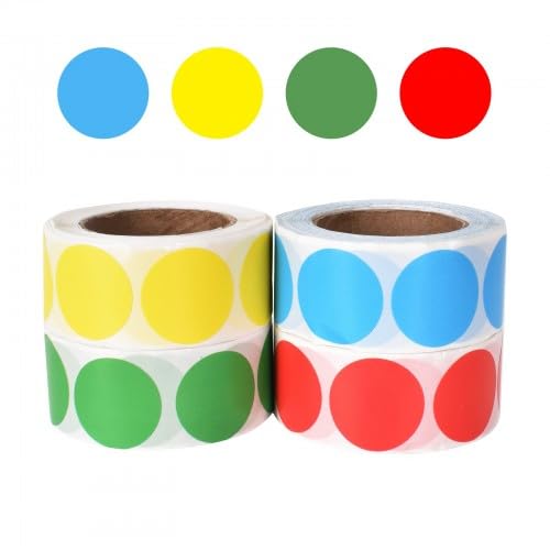 Klebepunkte Bunt Punkt Aufkleber Punkte, 2000 Stück Bunter Roll-Dots-Aufkleber, 25mm Bunte Klebepunkte auf Rolle, Farbkodierung Runde Aufkleber Klebeetiketten Rund Etiketten für DIY, Büro, Heim Klebepunkte Bunt Punkt Aufkleber Punkte, 2000 Stück Bunter Roll-Dots-Aufkleber, 25mm Bunte Klebepunkte auf Rolle, Farbkodierung Runde Aufkleber Klebeetiketten Rund Etiketten für DIY, Büro, Heim von Cleminsta