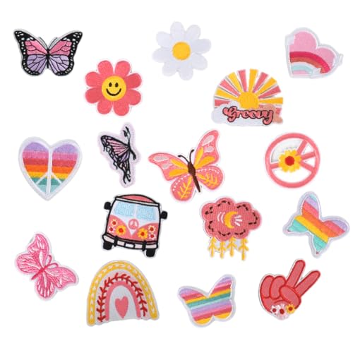 Patches zum Aufbügeln,16 Stück Bügelflicken Kinder,Vintage Patches, DIY Bestickte Patches,Hochwertige, Langlebige Aufnäher zum Aufnähen, Ideal für Jeans, Jacken, Mützen, Vielseitig und Praktisch Patches zum Aufbügeln,16 Stück Bügelflicken Kinder,Vintage Patches, DIY Bestickte Patches,Hochwertige, Langlebige Aufnäher zum Aufnähen, Ideal für Jeans, Jacken, Mützen, Vielseitig und Praktisch von Cleminsta