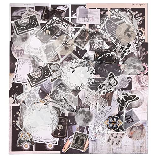 Cleminsta Vintage Scrapbooking Sticker-Set, 100 Stück, Wasserfeste Vinyl-Aufkleber, Ästhetische DIY Selbstklebende Sticker für Fotoalbum, Tagebuch, Kreatives Basteln & Dekoration (A) von Cleminsta