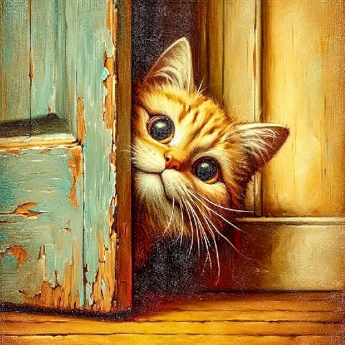 Clendo 5D Diamond Painting Erwachsene,Diamant Painting Bilder Katze,DIY Set Erwachsene Full Diamonds, Diamont Painting Tiere,Crystal Art Home Wand Dekor-Freunde Geschenk 30x30cm von Clendo