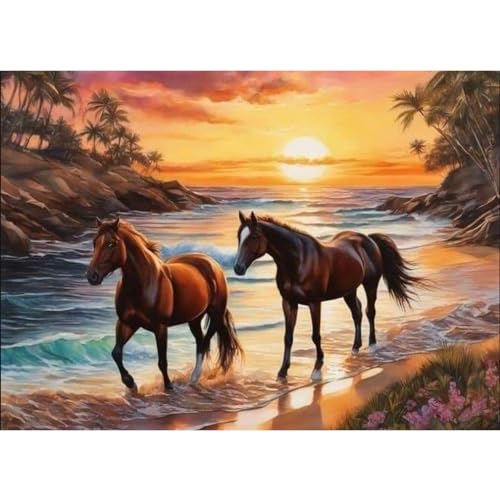 Malen Nach Zahlen Erwachsene Pferd,Bastelset Erwachsene Gemälde Strand Landschaft,Kreativ Set für Erwachsene,DIY Handgemalt Ölgemälde Kit für Anfänger und Erwachsene für Geschenke 30X40cm Malen Nach Zahlen Erwachsene Pferd,Bastelset Erwachsene Gemälde Strand Landschaft,Kreativ Set für Erwachsene,DIY Handgemalt Ölgemälde Kit für Anfänger und Erwachsene für Geschenke 30X40cm von Clendo