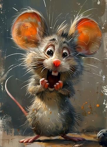 Malen Nach Zahlen Tiere, Bastelset Für Erwachsene - Gemälde Nette Maus, Kreativ Set, DIY Handgemalt Ölgemälde Kit Für Anfänger Und Geschenke 30X40cm von Clendo