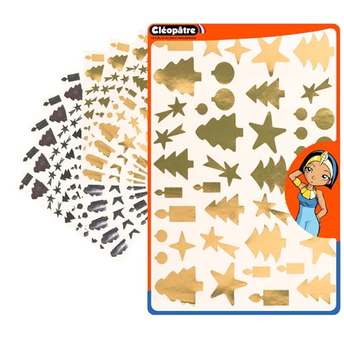 CLEOPATRE - Aufkleber Weihnachten - 2 Farben - Packung mit 10 Blatt (440 Aufkleber) von Cléopâtre