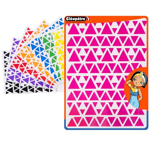 CLEOPATRE - Selbstklebende Aufkleber Dreiecke - 8 Farben - Packung mit 8 Bögen (1024 Aufkleber) von Cléopâtre