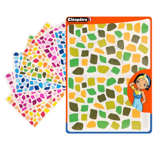 CLEOPATRE - Selbstklebende Mosaikaufkleber - 4 Farben - Packung mit 24 Blatt (2160 Aufkleber) von Cléopâtre