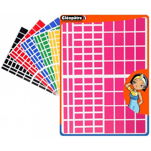 CLEOPATRE – selbstklebende Aufkleber, rechteckig, 6 Farben, 18 Blatt (1738 Aufkleber) von Cléopâtre