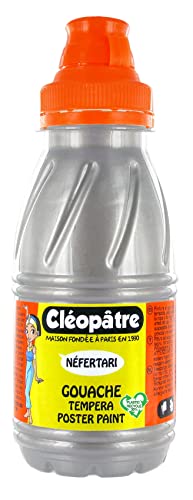 Cléopâtre PGN250-87 Gouache-Farbe, Flasche mit 250 ml 24 x 13 x 16 cm silber von Cléopâtre