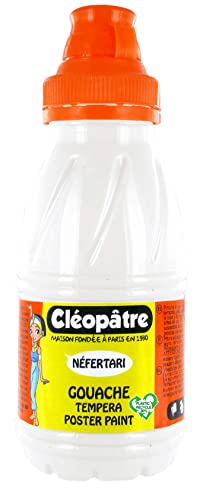 Cléopâtre PGN250-87 Gouache-Farbe, Flasche mit 250 ml 24 x 13 x 16 cm weiß von Cléopâtre