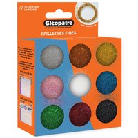 Glitzerpulver Farbset, 9 Tigel von Cléopâtre
