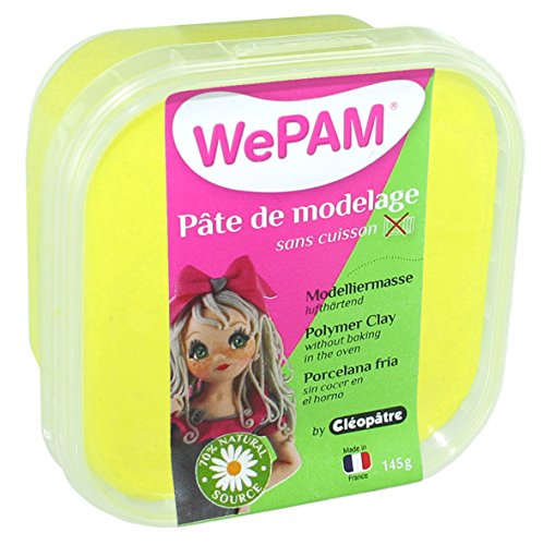 WePAM - PFW803-145 - Lufthärtende Modelliermasse, 145 g, Neon-Gelb von Cléopâtre