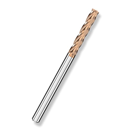 Cleqee 1 Stück Hartmetall Schaftfräser, 10mm Vierkantfräser, AlTiN-beschichtet, 4 Klingen CNC Spiral-Hartmetallbohrer, Klingenlänge 50mm x Gesamtlänge 150mm x Schaftdurchmesser 10mm für Metall Holz von Cleqee