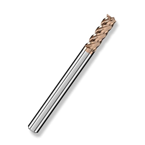 Cleqee 1 Stück Hartmetall Schaftfräser, 4mm Vierkantfräser, AlTiN-beschichtet, 4 Klingen CNC Spiral-Hartmetallbohrer, Klingenlänge 10mm x Gesamtlänge 50mm x Schaftdurchmesser 4mm für Metall Holz Cleqee 1 Stück Hartmetall Schaftfräser, 4mm Vierkantfräser, AlTiN-beschichtet, 4 Klingen CNC Spiral-Hartmetallbohrer, Klingenlänge 10mm x Gesamtlänge 50mm x Schaftdurchmesser 4mm für Metall Holz von Cleqee
