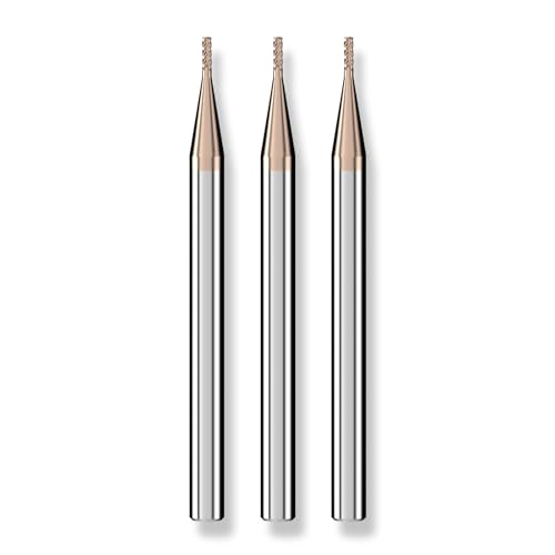 Cleqee 3 Stück Hartmetall Schaftfräser, 1mm Vierkantfräser, AlTiN-beschichtet, 4 Klingen CNC Spiral-Hartmetallbohrer, Klingenlänge 3mm x Gesamtlänge 50mm x Schaftdurchmesser 4mm für Metall Holz Cleqee 3 Stück Hartmetall Schaftfräser, 1mm Vierkantfräser, AlTiN-beschichtet, 4 Klingen CNC Spiral-Hartmetallbohrer, Klingenlänge 3mm x Gesamtlänge 50mm x Schaftdurchmesser 4mm für Metall Holz von Cleqee