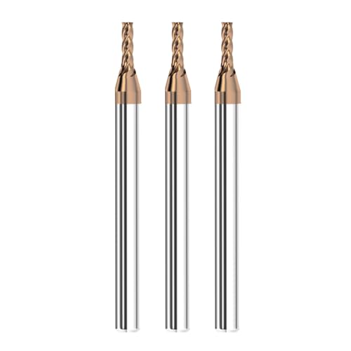 Cleqee 3 Stück Hartmetall Schaftfräser, 2mm Vierkantfräser, AlTiN-beschichtet, 4 Klingen CNC Spiral-Hartmetallbohrer, Klingenlänge 5mm x Gesamtlänge 50mm x Schaftdurchmesser 4mm für Metall Holz Cleqee 3 Stück Hartmetall Schaftfräser, 2mm Vierkantfräser, AlTiN-beschichtet, 4 Klingen CNC Spiral-Hartmetallbohrer, Klingenlänge 5mm x Gesamtlänge 50mm x Schaftdurchmesser 4mm für Metall Holz von Cleqee