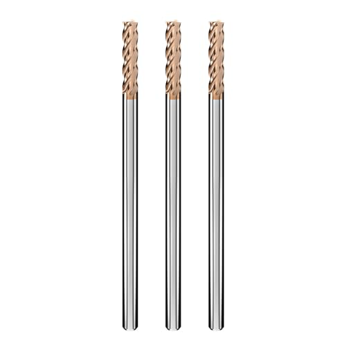 Cleqee 3 Stück Hartmetall Schaftfräser, 4mm Vierkantfräser, AlTiN-beschichtet, 4 Klingen CNC Spiral-Hartmetallbohrer, Klingenlänge 12mm x Gesamtlänge 75mm x Schaftdurchmesser 4mm für Metall Holz Cleqee 3 Stück Hartmetall Schaftfräser, 4mm Vierkantfräser, AlTiN-beschichtet, 4 Klingen CNC Spiral-Hartmetallbohrer, Klingenlänge 12mm x Gesamtlänge 75mm x Schaftdurchmesser 4mm für Metall Holz von Cleqee