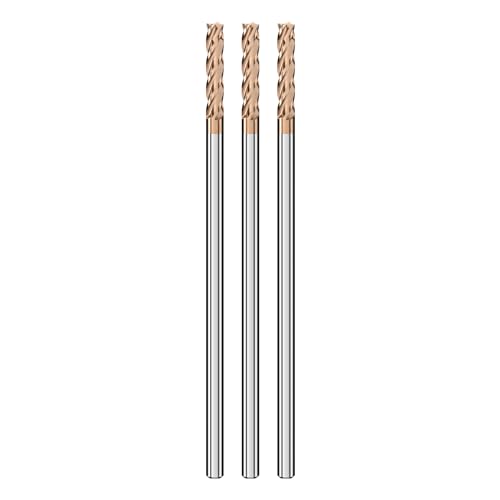 Cleqee 3 Stück Hartmetall Schaftfräser, 4mm Vierkantfräser, AlTiN-beschichtet, 4 Klingen CNC Spiral-Hartmetallbohrer, Klingenlänge 16mm x Gesamtlänge 100mm x Schaftdurchmesser 4mm für Metall Holz Cleqee 3 Stück Hartmetall Schaftfräser, 4mm Vierkantfräser, AlTiN-beschichtet, 4 Klingen CNC Spiral-Hartmetallbohrer, Klingenlänge 16mm x Gesamtlänge 100mm x Schaftdurchmesser 4mm für Metall Holz von Cleqee