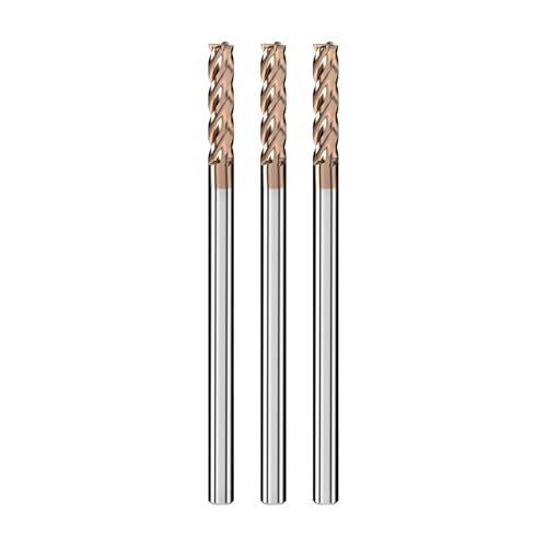 Cleqee 3 Stück Hartmetall Schaftfräser, 5mm Vierkantfräser, AlTiN-beschichtet, 4 Klingen CNC Spiral-Hartmetallbohrer, Klingenlänge 20mm x Gesamtlänge 100mm x Schaftdurchmesser 5mm für Metall Holz Cleqee 3 Stück Hartmetall Schaftfräser, 5mm Vierkantfräser, AlTiN-beschichtet, 4 Klingen CNC Spiral-Hartmetallbohrer, Klingenlänge 20mm x Gesamtlänge 100mm x Schaftdurchmesser 5mm für Metall Holz von Cleqee