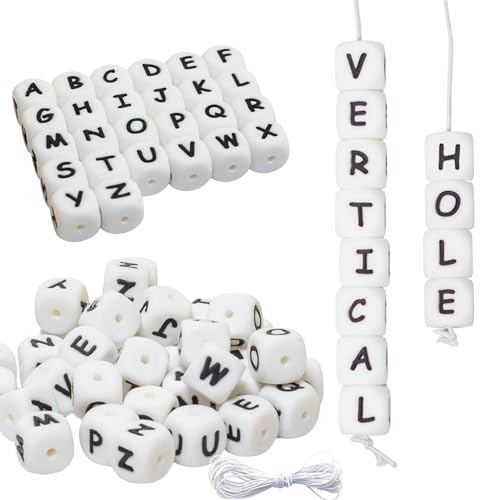Silikon-Buchstabenperlen, vertikales Loch, 12 mm, A-Z, extra Vokale, gleichmäßige glatte, genaue quadratische Buchstaben, Perlen für Stifte, Schlüsselbänder, Alphabet-Silikonperlen für Silikon-Buchstabenperlen, vertikales Loch, 12 mm, A-Z, extra Vokale, gleichmäßige glatte, genaue quadratische Buchstaben, Perlen für Stifte, Schlüsselbänder, Alphabet-Silikonperlen für von Clever Beads