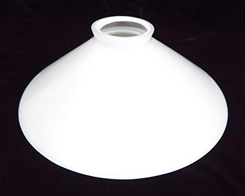 Lampenschirm antik-Stil weiß Glas Glasschirm kegelförmig Milchglas matt Jugendstil von Clever-Deko