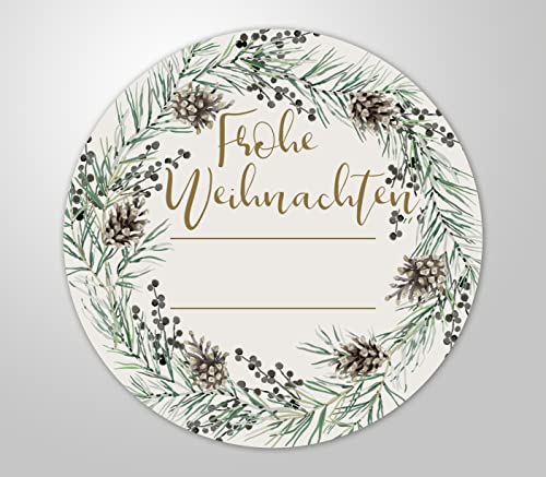 24x hochwertige Etiketten "Frohe Weihnachten" GROß rund hohe Klebekraft 5cm Aufkleber zum selber beschriften 24x hochwertige Etiketten "Frohe Weihnachten" GROß rund hohe Klebekraft 5cm Aufkleber zum selber beschriften von Clever-Kauf-24