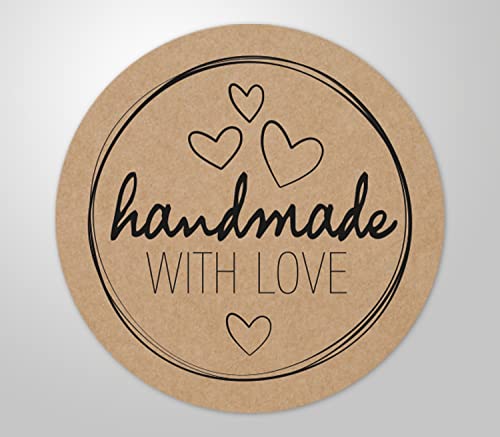 48x hochwertige Etiketten "handmade WITH LOVE" rund hohe Klebekraft 4cm Aufkleber 48x hochwertige Etiketten "handmade WITH LOVE" rund hohe Klebekraft 4cm Aufkleber von Clever-Kauf-24