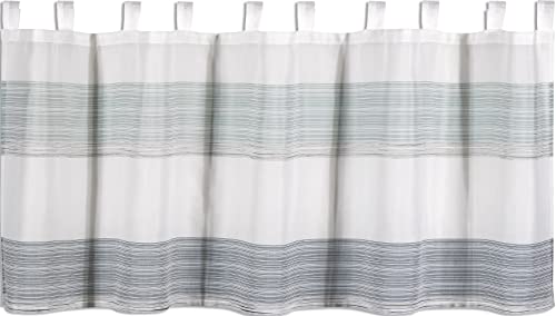 Clever-Kauf-24 Scheibengardine 4063-04 grau/blau Petrol | Kurzgardine HxB 50x140cm ideal für Kleinfenster | Bistrogardine mit Schlaufen | aus recyceltem Material | Clever-Kauf-24 Scheibengardine 4063-04 grau/blau Petrol | Kurzgardine HxB 50x140cm ideal für Kleinfenster | Bistrogardine mit Schlaufen | aus recyceltem Material | von Clever-Kauf-24
