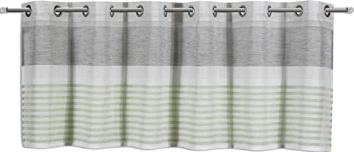 Clever-Kauf-24 Scheibengardine|Ösenpanneaux | grau/grün | Kurzgardine HxB 45x140cm ideal für Kleinfenster | Bistrogardine mit Metallösen | aus recyceltem Material | Clever-Kauf-24 Scheibengardine|Ösenpanneaux | grau/grün | Kurzgardine HxB 45x140cm ideal für Kleinfenster | Bistrogardine mit Metallösen | aus recyceltem Material | von Clever-Kauf-24