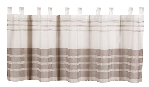 Clever-Kauf-24 Scheibengardine|Schlaufenpanneaux | Taupe/Creme | Kurzgardine HxB 50x140cm ideal für Kleinfenster | Bistrogardine mit Schlaufen | aus recyceltem Material | Clever-Kauf-24 Scheibengardine|Schlaufenpanneaux | Taupe/Creme | Kurzgardine HxB 50x140cm ideal für Kleinfenster | Bistrogardine mit Schlaufen | aus recyceltem Material | von Clever-Kauf-24