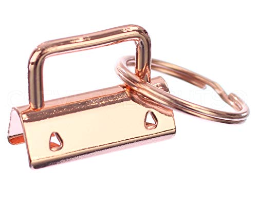 CleverDelights 3,2 cm Schlüsselanhänger-Hardware-Set mit Schlüsselringen, 100 Sets, rotgoldfarben, 3,8 cm Schlüsselbänder CleverDelights 3,2 cm Schlüsselanhänger-Hardware-Set mit Schlüsselringen, 100 Sets, rotgoldfarben, 3,8 cm Schlüsselbänder von CleverDelights