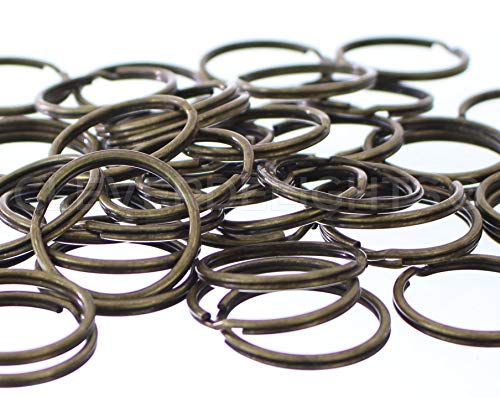 CleverDelights 3,5 cm antike Bronze-Schlüsselringe – 100 Stück – starke geteilte Schlüsselringe – 3,5 cm Schlüsselringe von CleverDelights