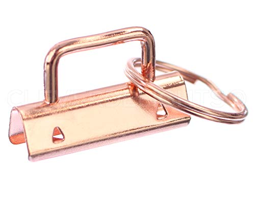 CleverDelights 3,8 cm Schlüsselanhänger-Hardware-Set mit Schlüsselringen, 100 Sets, rotgoldfarben, 3,8 cm Schlüsselbänder CleverDelights 3,8 cm Schlüsselanhänger-Hardware-Set mit Schlüsselringen, 100 Sets, rotgoldfarben, 3,8 cm Schlüsselbänder von CleverDelights