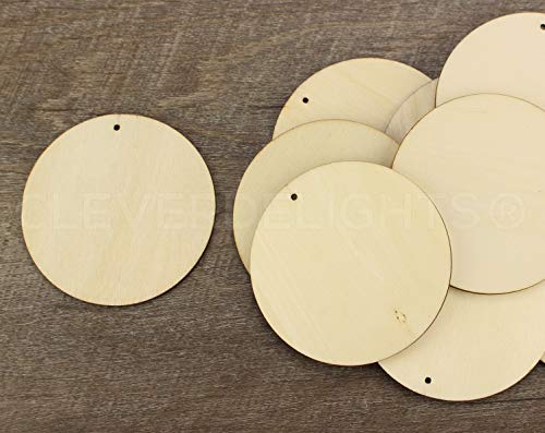 CleverDelights 7,6 cm große Holzkreise, 50 Stück, 0,6 cm dick, 7,6 cm rund, unlackierte Bastelstücke CleverDelights 7,6 cm große Holzkreise, 50 Stück, 0,6 cm dick, 7,6 cm rund, unlackierte Bastelstücke von CleverDelights
