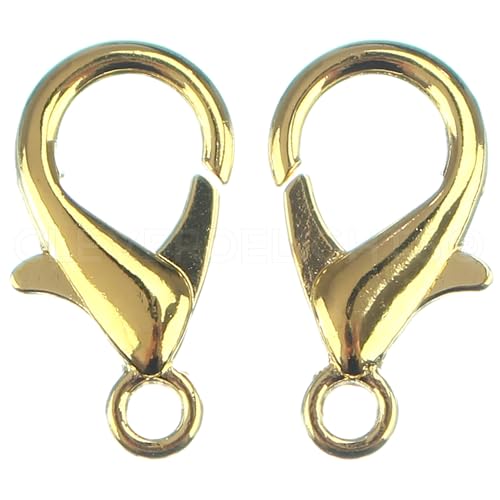 CleverDelights Karabinerverschlüsse, 21 x 12 mm, goldfarben, 100 Stück CleverDelights Karabinerverschlüsse, 21 x 12 mm, goldfarben, 100 Stück von CleverDelights