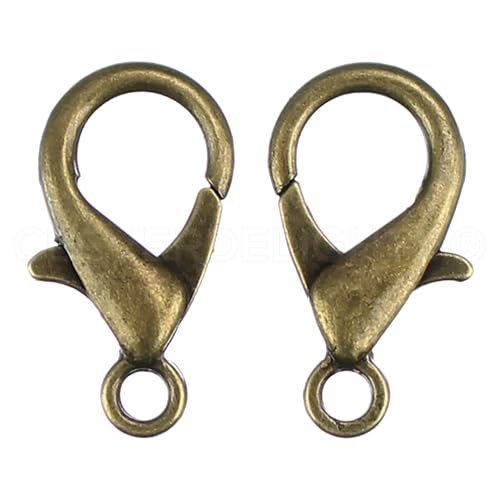 CleverDelights Karabinerverschlüsse, Antik-Bronze, 21 x 12 mm, 100 Stück, große Karabinerverbinder, Großpackung, Schmuck, 13/16 Zoll x 1/2 Zoll von CleverDelights