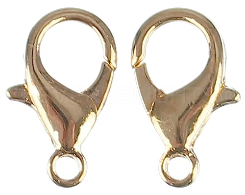 CleverDelights Karabinerverschlüsse, Champagner-Gold, 14 x 8 mm, 500 Stück, Karabinerverbinder, Schmuck, Bulk von CleverDelights