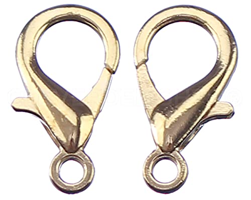 CleverDelights Karabinerverschlüsse, Champagner-Gold, 21 x 12 mm, 100 Stück, große Karabinerverbinder, Bastelschmuck, 33/16 Zoll x 1,27 cm von CleverDelights